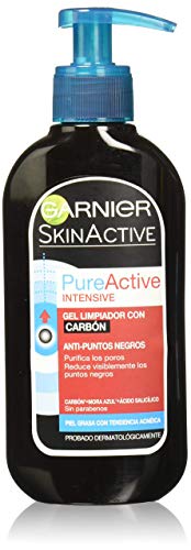 Garnier SkinActive - Gel Nettoyant Charbon Anti-Points Noirs Incrustés PureActive - 200 ml