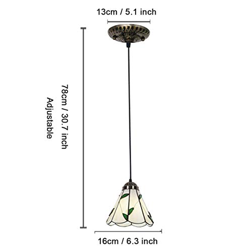 GDLight Tiffany Estilo mediterráneo Mini Lámparas Colgantes o de Comedor, Minimalismo Hecho a Mano del Vidrio Manchado orquídea Que cuelga Luces de Pasillo Balcón Cafe Bar, 6.3",B