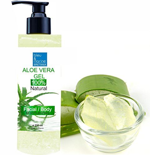 Gel de Aloe Vera 100% natural, excelente hidratante para el rostro, cuerpo y cabello, calma después de la depilación, botella con dosificador, 200 ml