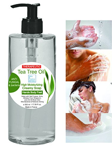 Gel desinfectante antibacteriano Jabón Ultra Hidratante Terapéutico con Aceite de Árbol de Té Purificante Anti hongos Anti Acné 500 ml - Gel de Baño - Gel de Ducha