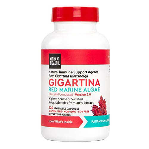 Gigartina, algas marinas rojas,120 Caps Veggie - Vibrante Salud…