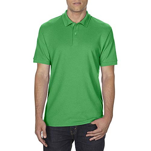 Gildan - Polo de Manga Corta de Deporte Doble Pique para Caballero/Hombre de Primera Calidad Modelo Performance - Verano/Vacaciones (Mediana (M)) (Verde irlandés)