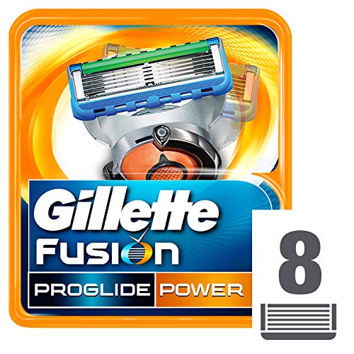 Gillette Fusion ProGlide Power - Cuchillas de recambio para maquinilla de afeitar, 8 unidades