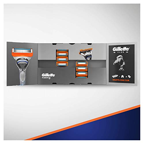 Gillette Fusion5 Maquinilla De Afeitar, 8 Recambios, Paquete Apto Para El Buzón De Correos, 5 Hojas Antifricción, Para Un Afeitado Imperceptible