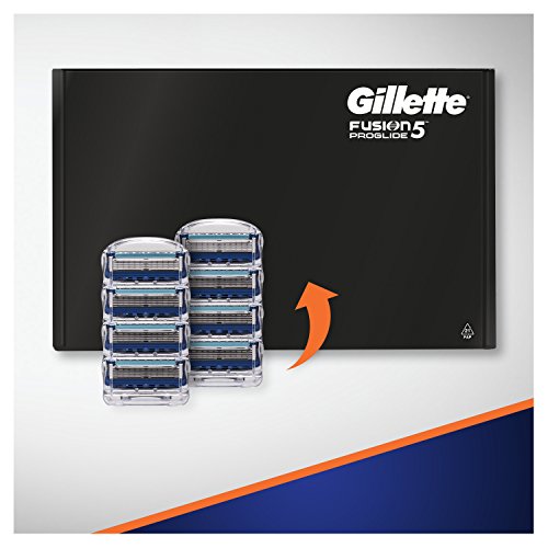 Gillette Fusion5 ProGlide Maquinilla De Afeitar, 8 Recambios, Paquete Apto Para El Buzón De Correos, Tecnología FlexBall Que Se Adapta A Los Contornos