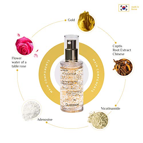 Gold Activation Serum Facial - Ácido Hialurónico - Cosmetica Coreana - Face Serum - Serum Antiedad - Lifting Serum - Serum Hidratante - Serum Antiarrugas - Mejor Serum Facial Pieles Maduras