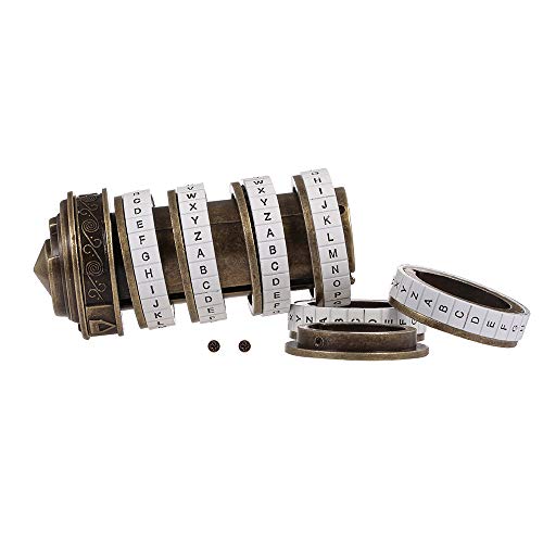 Goolsky Leonardo Da Vinci Código Juguete Metal Cryptex Cerraduras Regalos de Boda Anillo Carta de Regalo del día de San Valentín Contraseña Escape Cámara Accesorios