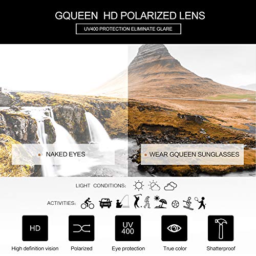 GQUEEN Gafas de Sol Polarizadas para Hombre Retro Mujer Gafas Sol MS07 …