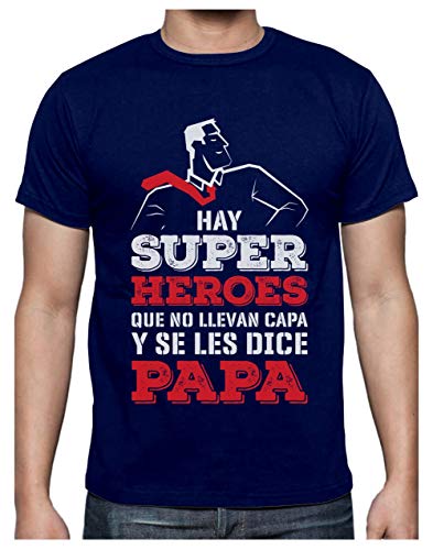 Green Turtle Camiseta para Hombre - Regalos para Hombre, Regalos para Padres Originales, Regalo Padre Divertido - Mi Papá es mi Súper Héroe - X-Large Azul Oscuro