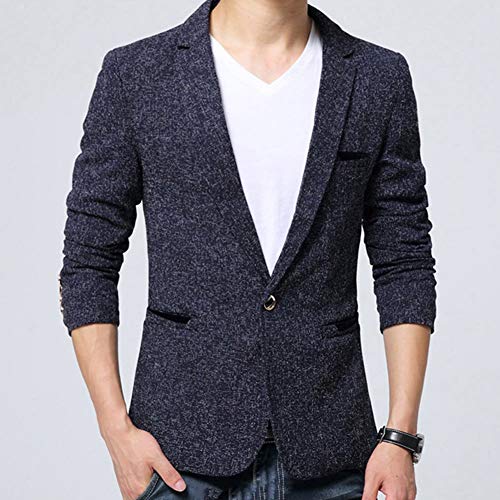 Guiran Hombres Chaquetas De Traje Y Americanas Informal Business Casual Blazer Slim Fit Azul 2XL