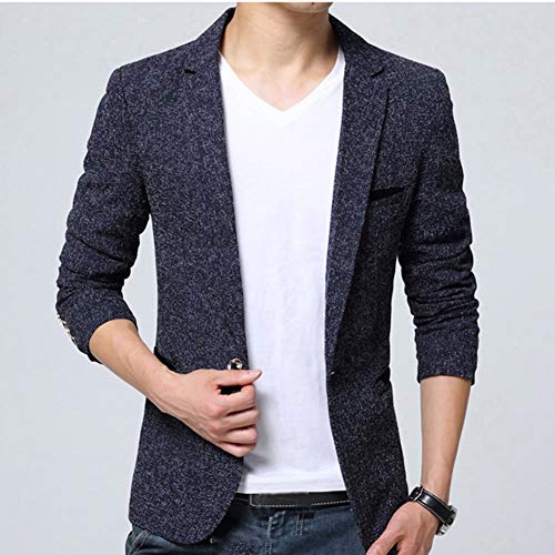 Guiran Hombres Chaquetas De Traje Y Americanas Informal Business Casual Blazer Slim Fit Azul 2XL