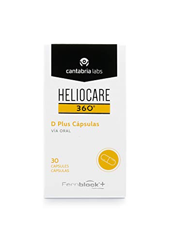 Heliocare 360° D Plus Cápsulas - Fotoprotección desde el Interior, Aumenta la Resistencia al Sol, Pieles Sensibles y Períodos de Exposición Intensa, 30 cápsulas (197208.8)