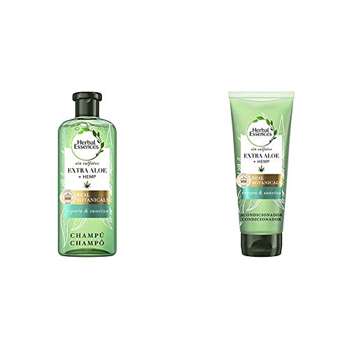 Herbal Essences Champú Bio: Renew sin Sulfatos con Aloe Intenso Y Hemp, en Colaboración con el Royal Botanic Gardens de KEW + Acondicionador Bio: Renew sin Sulfatos con Aloe Intenso Y Hemp