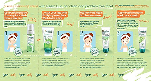 HIMALAYA HERBALS Gel purificante de lavado de cara de Neem | Limpia profundamente los poros y el acné | Lavado facial a base de hierbas | 150g (2-Pack Purifying Neem Face Wash Gel)