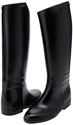 HKM Lang & Weit mit Reißverschluß Botas de Equitación, Mujer, Negro, 38 EU