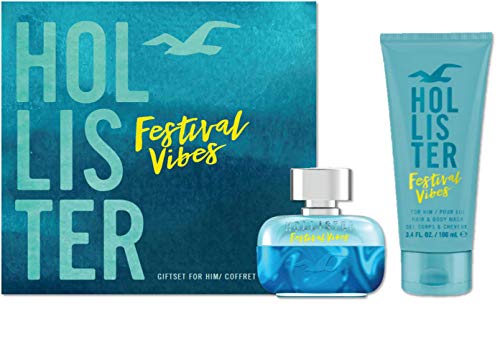 Hollister Festival Vibes - Eau de Toilette para él, y gel de baño para el cabello y el cuerpo