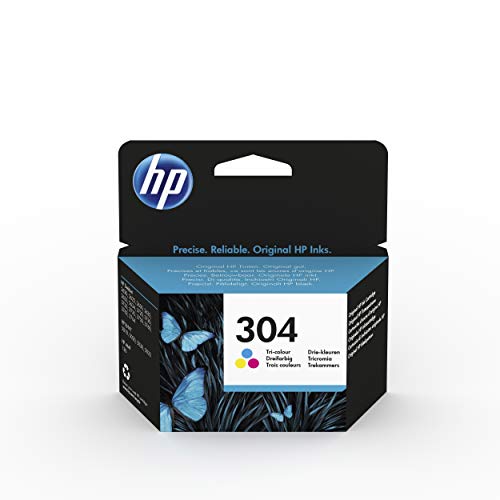 HP 304 N9K05AE - Cartucho de Tinta Original Tricolor, compatible con impresoras de inyección de tinta HP DeskJet 2620, 2630, 3720, 3730, 3750, 3760, HP Envy 5010, 5020, 5030