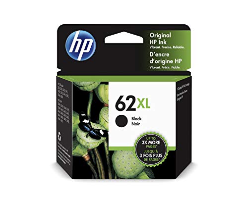 HP 62XL C2P05AE, Cartucho de Tinta Original de alto rendimiento, negro, compatible con impresoras de inyección de tinta HP ENVY 5540, 5640, 7640;OfficeJet 200, 250, 5740