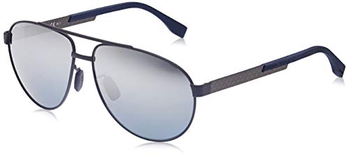 Hugo Boss BOSS 0752/F/S 9U KCS Gafas de sol, Azul (Mtblueecarbon/Grey Mesh Slv), 63 Unisex-Adulto