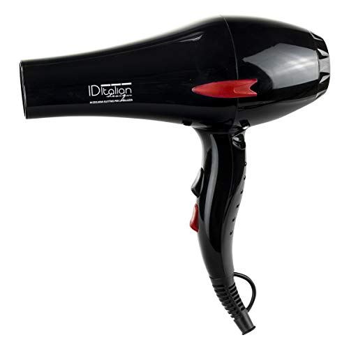 ID Italian Design | Secador de Pelo Profesional 3 Modos de Calor, 2 Velocidades de Color Negro - 2200W