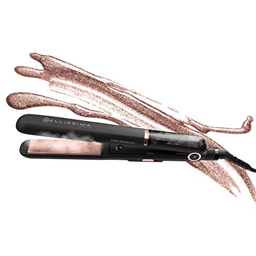 Imetec Bellissima My Pro Steam B28 100 - Plancha para cabello con vapor profesional, efecto liso anti-encrespado, revestimiento en cerámica, temperatura regulable, calentamiento rápido, negro