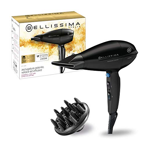 Imetec Bellissima P11 2300 - Secador de pelo profesional, 2300 W, revestimiento de cerámica y turmalina, 8 combinaciones de aire y temperatura, boquilla estrecha, difusor incluido