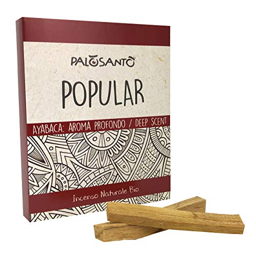 Incienso Natural Palo Santo - Palitos Variedad Popular Ayabaca - gr. 50 - Aroma para Yoga, meditación, relajación, espiritualidad, Viaje Interior - Chamanismo