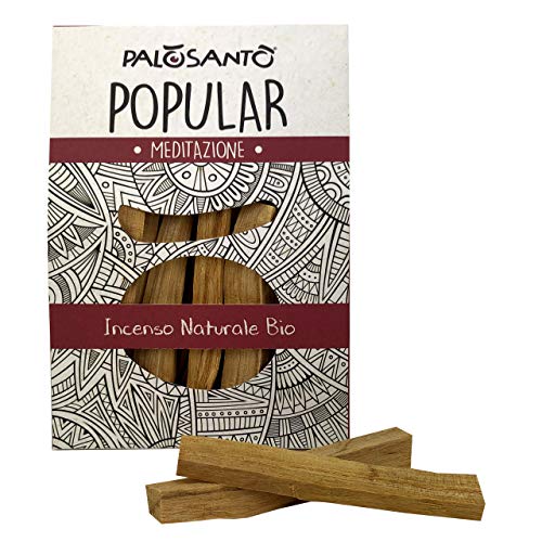 Incienso Natural Palo Santo - Palitos Variedad Popular Ayabaca - gr. 80 - Aroma para Yoga, meditación, relajación, espiritualidad, Viaje Interior - Chamanismo