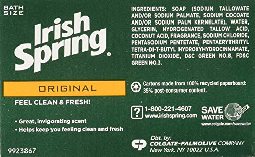 Irish Spring Soap Deodorant Original 8 BAR X 113G VALUE PACK