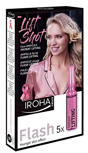 Iroha Nature - Ampollas Flash Lifting y Antifatiga con Proteina de Soja y Ácido Hialurónico, 5 unidades (5 x 1,5ml) | Ingredientes Naturales, Sin Paraben, No Testado en Animales