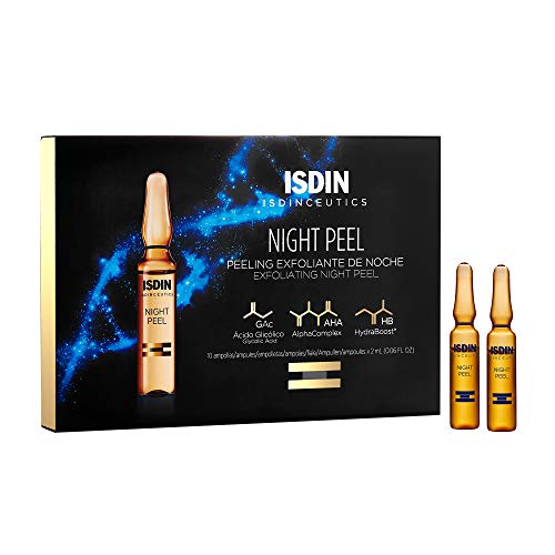 Isdin Isdinceutics Night Peel | Peeling Exfoliante facial de Noche, Promueve la Renovación Celular Monodosis 10 x 2ml