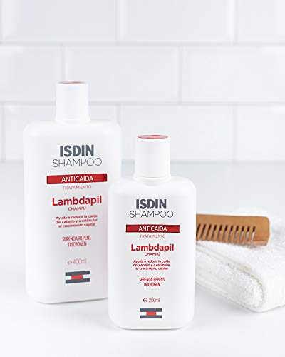 Isdin Lambdapil Champú Anticaída, Ayuda a Reducir la Caída del Cabello y Estimula el Crecimiento Capilar 1 x 400ml