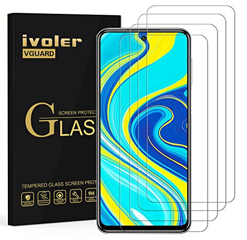 ivoler 4 Unidades Protector de Pantalla para Xiaomi Redmi Note 9S / Xiaomi Redmi Note 9 Pro, Cristal Vidrio Templado Premium para Xiaomi Redmi Note 9S / Xiaomi Redmi Note 9 Pro