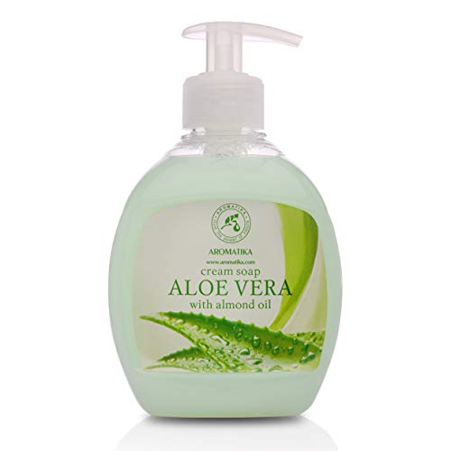 Jabón Crema Aloe Vera con Aceite de Almendras 3x300ml - Jabón cosmético líquido para manos - Para el cuerpo - Para la cara - Piel - Nutre y limpia suavemente la piel - Jabón hidratante