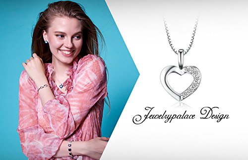 JewelryPalace Colgante Circonita en forma de Corazón Collar Plata de ley 925 cadena de caja 42cm