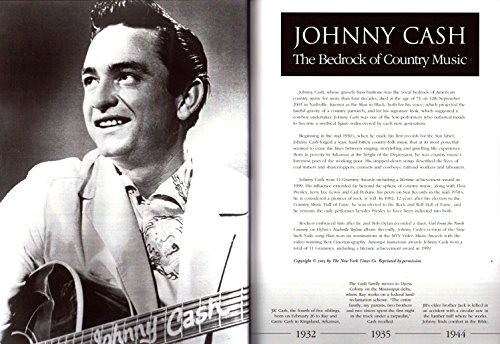 Johnny Cash 1932 – 2003 – Memorial Songbook – Mostrar Su vida con fotografías, Retratos, notas, Acordes, Textos – Ordenador libro con Bunter herzförmiger Ordenador Pinza