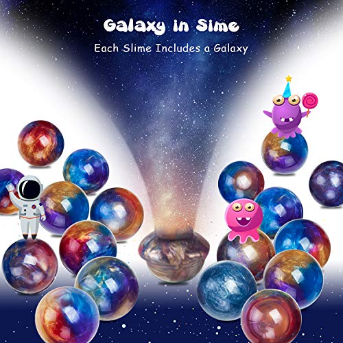 Joyjoz Galaxy Slime Kit de 24 Paquetes de Gelatina Pegajosa de Masilla Suave Elástica Metálica - para Fiestas de Niños y Adultos