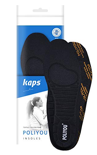 Kaps Plantillas Zapatos Control deOlor para Zapatillas de Deporte y Calzado Casual, con Forma Anatómica Hecho en Europa, Tallas (40 EUR)