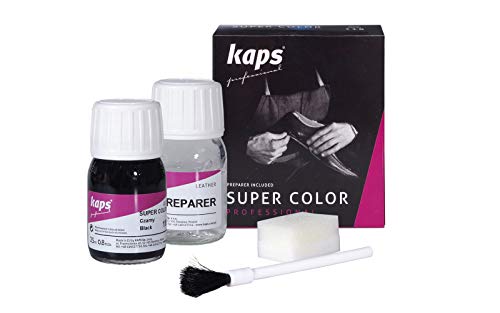 Kaps Tinte con Imprimación para Zapatos y Bolsos Textiles Y de Cuero Natural Y Sintético, Super Color And Preparer, 70 Colores (104 - biscuit)