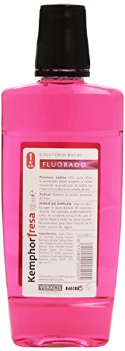 Kemphor - Fresa - Colutorio bucal fluorado - 500 ml