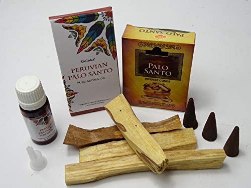 kenta artesanias Surtido Palo Santo : 40 grs Palos + 10 ml Aceite + 10