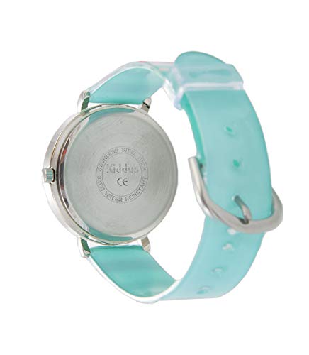 KIDDUS Reloj Educativo para niña, Chica, Chico. De Pulsera, analógico. Time Teacher fácil de Leer para Aprender la Hora. Ejercicios incluídos. Mecanismo de Cuarzo japonés. RE0277B Turquesa y Rosa