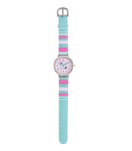 KIDDUS Reloj Educativo para niña, Chica, Chico. De Pulsera, analógico. Time Teacher fácil de Leer para Aprender la Hora. Ejercicios incluídos. Mecanismo de Cuarzo japonés. RE0277B Turquesa y Rosa