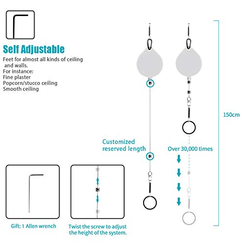 KIWI design Sistema de gestión de Cable VR | Sistema de suspensión de Techo Compatible con HTC Viv/HTC Vive Pro Realidad Virtual/Oculus Rift S/Sony Playstation VR | Accesorios para HTC Vive