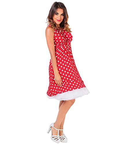 KRISP Mujer Vestifo Corto Lunares Juvenil (6147-REDWHT-14)