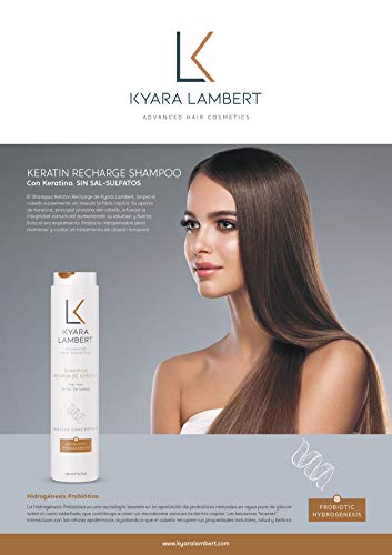 Kyara Lambert - Pack Keratina | Tratamiento nutritivo para cabellos lisos y anti-frizz | Shampoo y Mascarilla Recarga de Keratina 400ml 280ml | Post Tratamiento Queratina