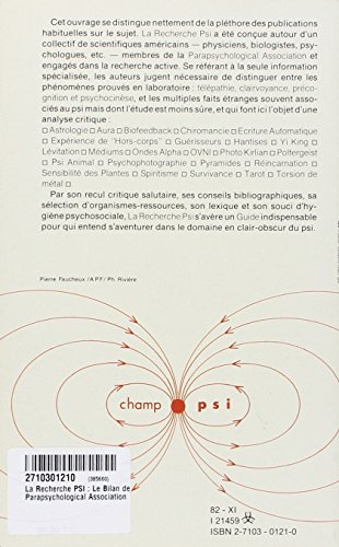 La recherche Psi: Le bilan de la Parapsychological Association - USA - (Champ psi)