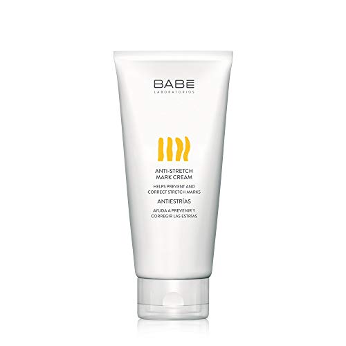 Laboratorios Babé - Crema Antiestrías 200 ml, Correctora, Reafirmante, Con Rosa de Mosqueta y Centella Asiatica, Estrías Adelgazamiento Embarazo y Pecho , Pubertad, Crema Postparto