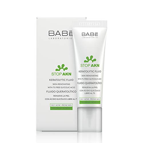 Laboratorios Babé - STOP AKN Fluido Queratolítico 30 ml, Para Piel Grasa, Tratamiento Facial Acné, Ácido Glicólico, Renovación Celular, Disminución de Marcas y Cicatrices