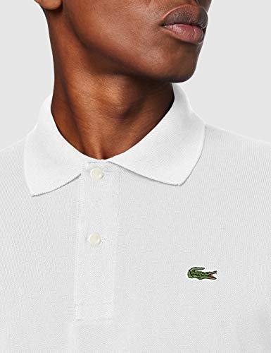 Lacoste L1212 Camiseta Polo, Blanco (Blanc), L para Hombre